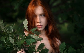 girl, redhead, girl outdoors, model