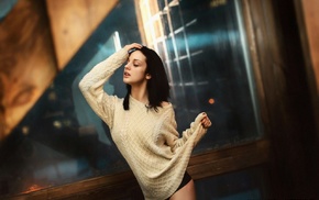 model, girl, Alla Berger, sweater