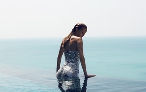 girl, swimming pool, model, water, sea