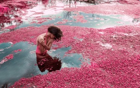 water, pink, girl