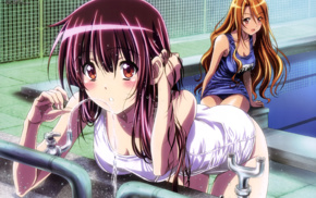 anime girls, swimming pool, ecchi, Esumi Kyouko, Narumi Inoue, anime