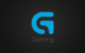PC gaming, blue, logo