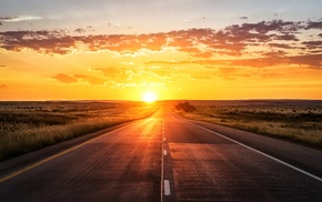road, sunset