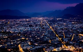 night, lights, cityscape