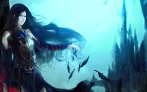 Castlevania, feathers, video games, video game girls, Castlevania Order Of Ecclesia, fantasy art