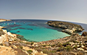 sea, nature, beach, summer, Lampedusa, blue