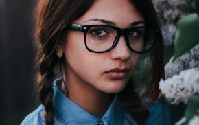 girl, portrait, girl with glasses, face