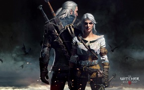 The Witcher, The Witcher 3 Wild Hunt, Ciri, sword, Geralt of Rivia
