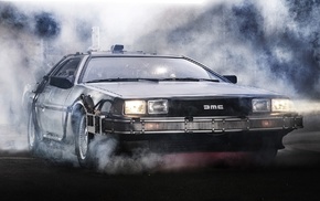 DeLorean, car, artwork, movies, Back to the Future