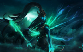 video game girls, ghost, League of Legends, Kalista, video games, spear