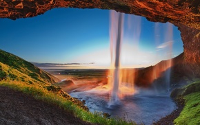 nature, waterfall