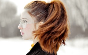 redhead, girl, profile
