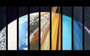 Jupiter, Earth, Saturn, space, Solar System, planet