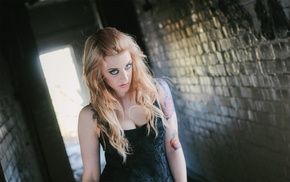 tattoo, face, blonde, girl
