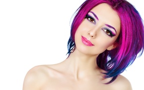 piercing, portrait, girl, dyed hair, face