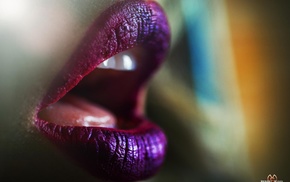 lips, purple, lipstick, girl