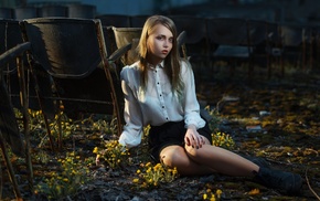 model, sitting, girl
