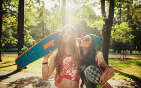 girl with glasses, girl, skateboard