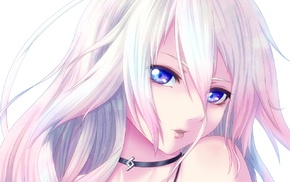 blue eyes, jewelry, long hair, anime, IA Vocaloid, Vocaloid
