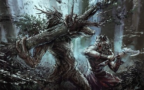 werewolves, ents, artwork, fantasy art