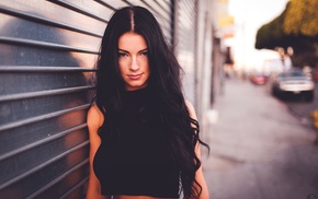 girl, wavy hair, face