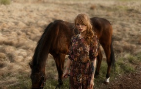 girl, horse, animals, model, girl outdoors