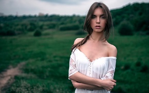 brunette, girl outdoors, long hair, model, Georgiy Chernyadyev, girl