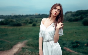 brunette, long hair, Georgiy Chernyadyev, girl outdoors, model, girl
