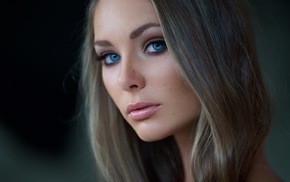 face, girl, blonde, blue eyes