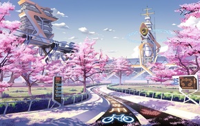 Culture Japan, cherry blossom, spring, seasons, futuristic