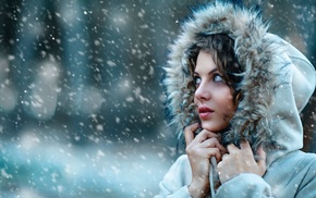 snow, model, girl outdoors, girl