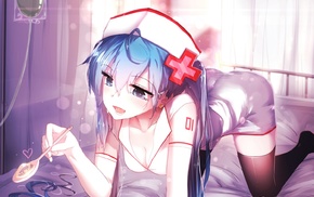 Hatsune Miku, long hair, cleavage, nurses, Vocaloid, manga