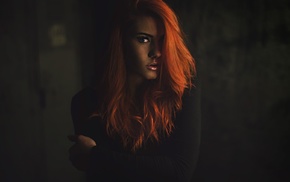 girl, orange hair, portrait, redhead, face
