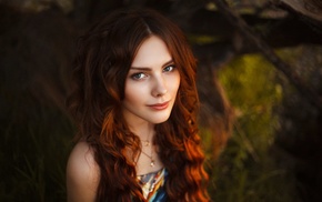 portrait, redhead, girl, face