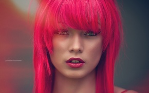 redhead, dyed hair, portrait, girl, face