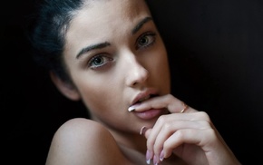 finger in mouth, portrait, Alla Berger, face, girl, model