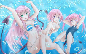 anime girls, anime, Momo Velia Deviluke, Nana Asta Deviluke, bikini, Lala Satalin Deviluke