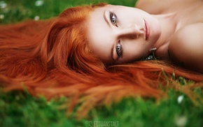 girl, portrait, redhead, face