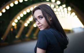 portrait, face, blue eyes, girl