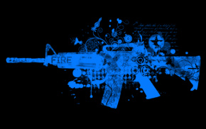 gun, blue