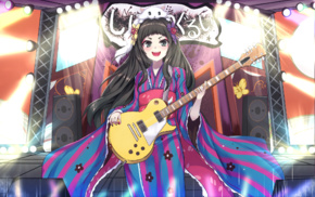 kimono, guitar, anime girls