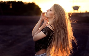 blonde, model, face, portrait, girl