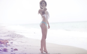 hands in hair, bikini, girl, sea, model, Vanessa Jade