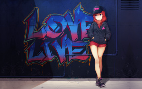 anime girls, anime, Love Live, Nishikino Maki, graffiti