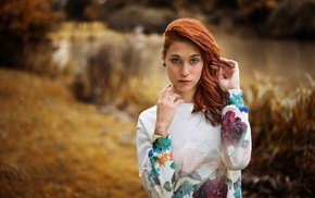 model, Victoria Ryzhevolosaya, girl outdoors, nose rings, girl, face