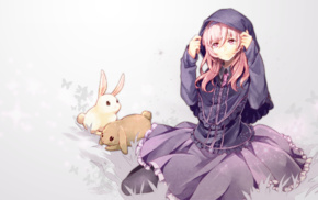 anime girls, rabbits