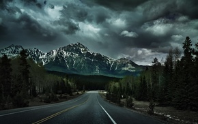landscape, mountain, road