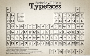 periodic table, monochrome, typography, diagrams