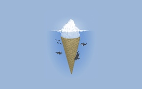 ice cream, orca, minimalism