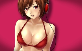 red bikinis, anime girls, bikini, Meiko, Vocaloid, anime